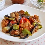 夏野菜と豚肉のピリ辛いため